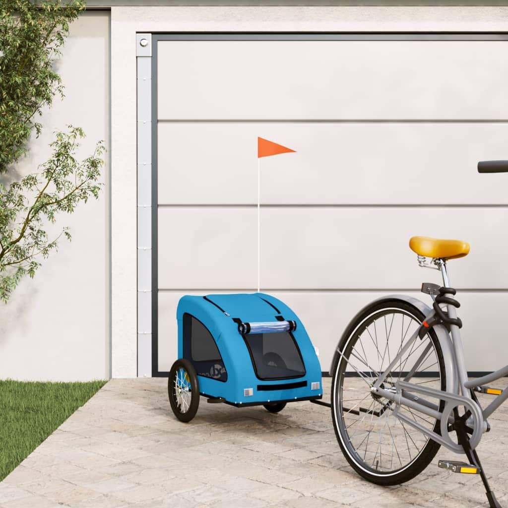 Vidaxl - Remorque À Vélo Pour Chiens Vidaxl En Tissu Oxford Et Fer Bleu - Remorque À Vélo - Bleu - Decathlon