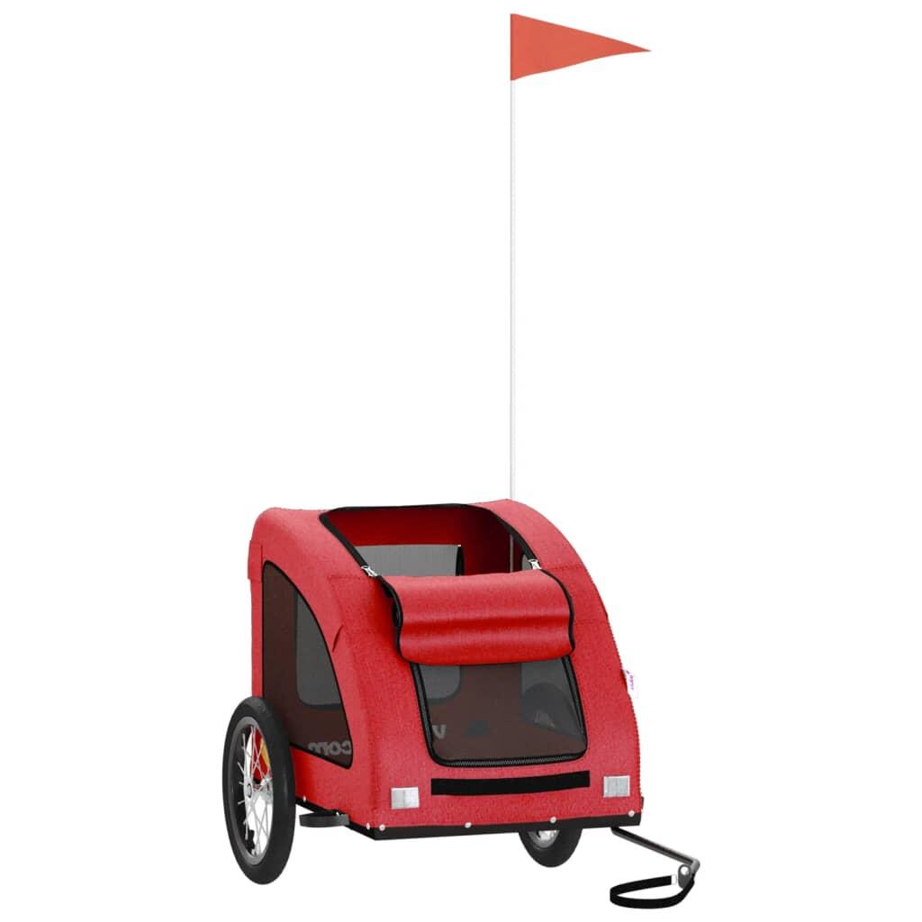 Remolque de bicicleta para perros VidaXL - Oxford Fabric y Hierro Rojo 3/4