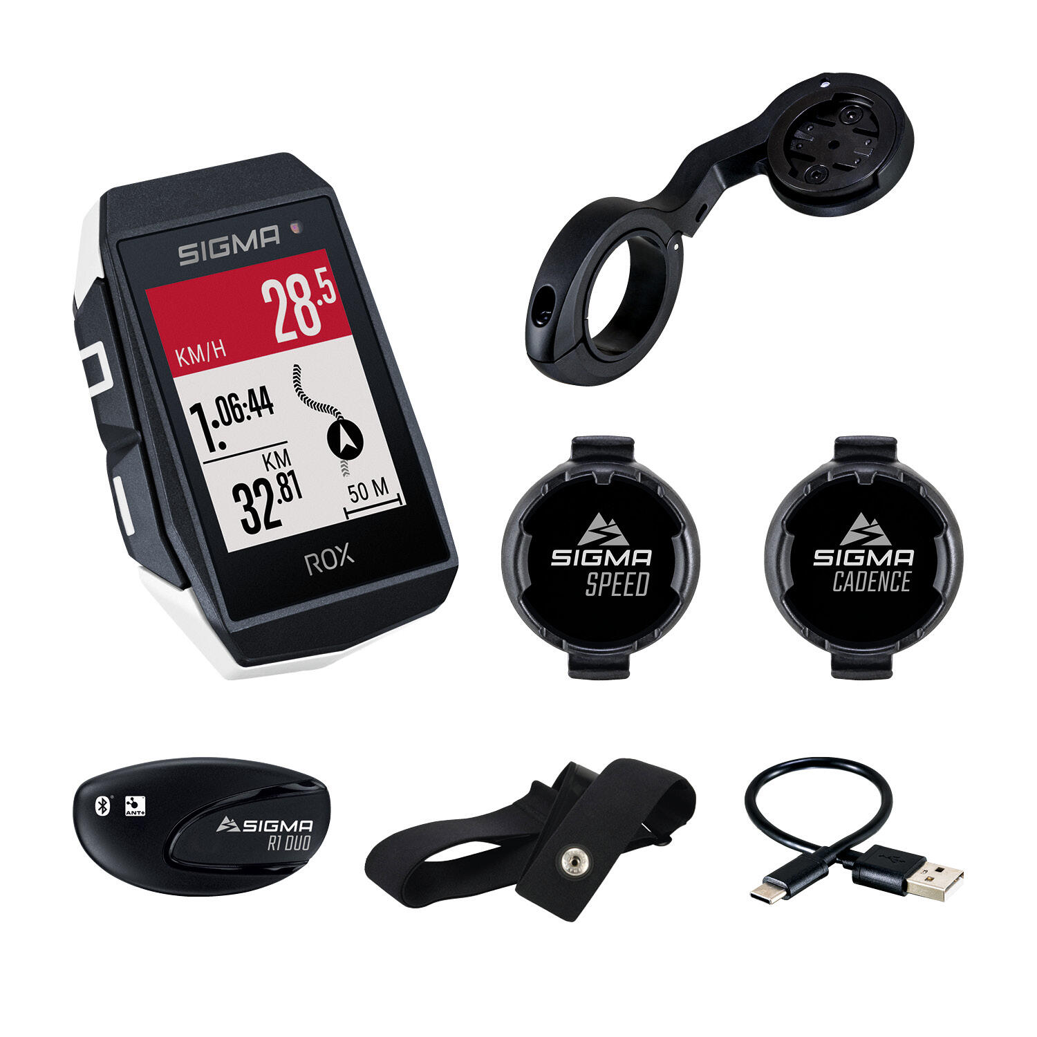 SIGMA Sigma Rox 11.1 EVO GPS Heart Rate Monitor with Cadence Set and USB-C