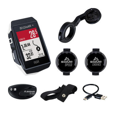 Rox 11.1 evo wit gps fietscomputer - sensor pack