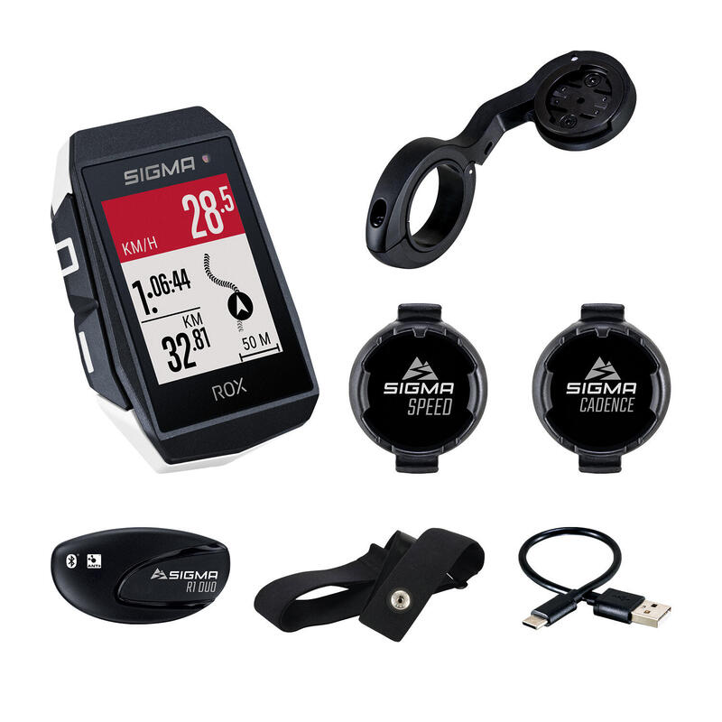 COMPTEUR GPS VÉLO ROX 11.1 EVO BLANC - PACK CAPTEURS