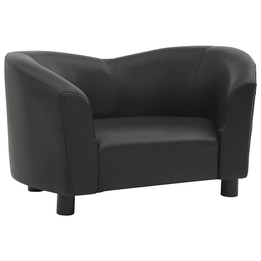 Sofa confortable pour petits animaux - cuir artificiel noir 2/4