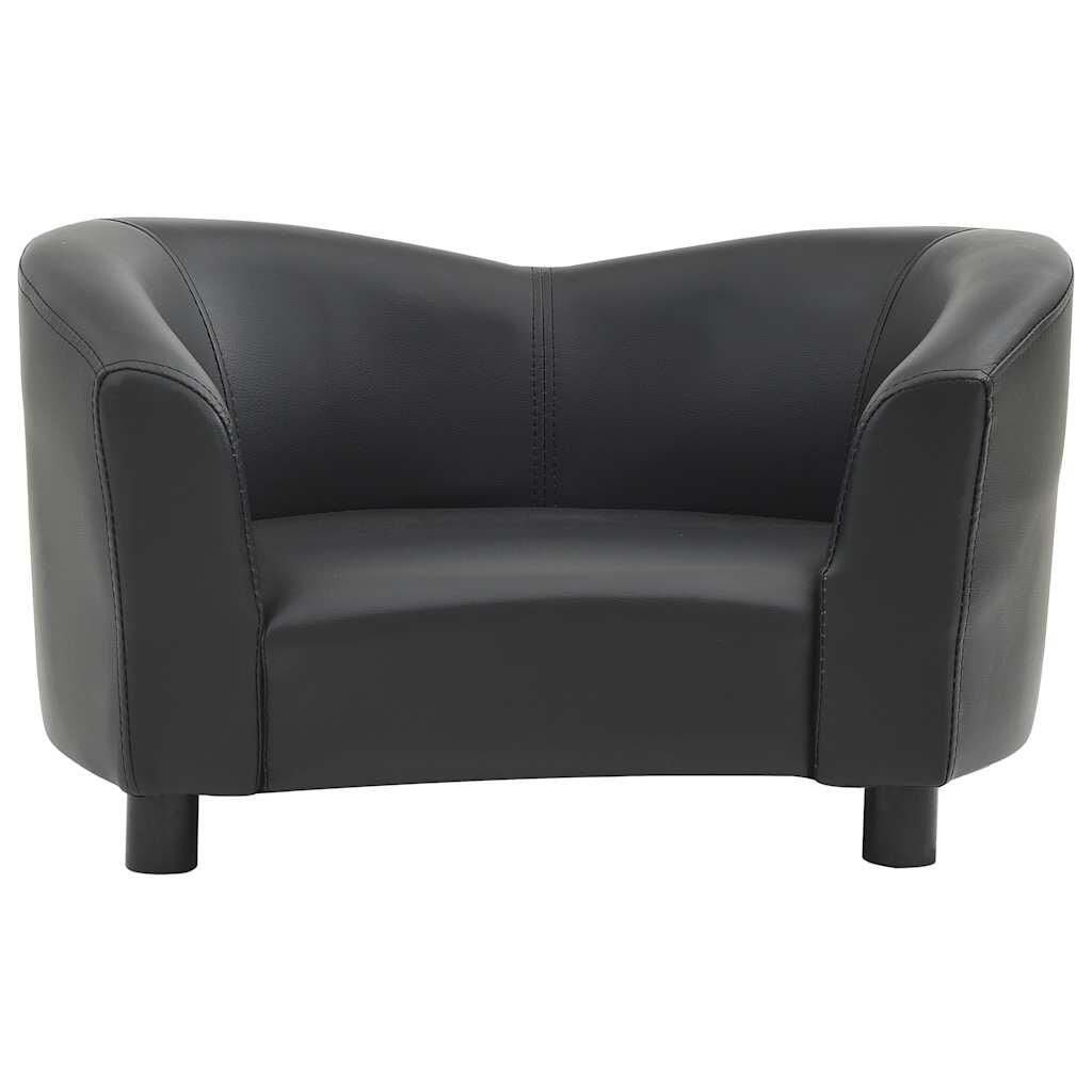 Sofa confortable pour petits animaux - cuir artificiel noir 4/4