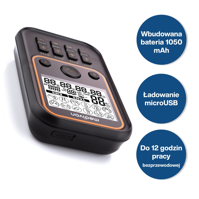 Elektrostymulator mięśni i nerwów TENS EMS MEDIVON OdinFlex PRO