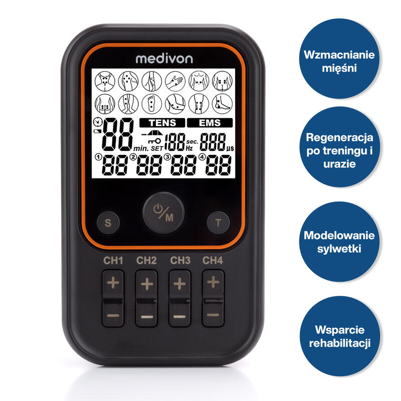 Elektrostymulator mięśni i nerwów TENS EMS MEDIVON OdinFlex PRO