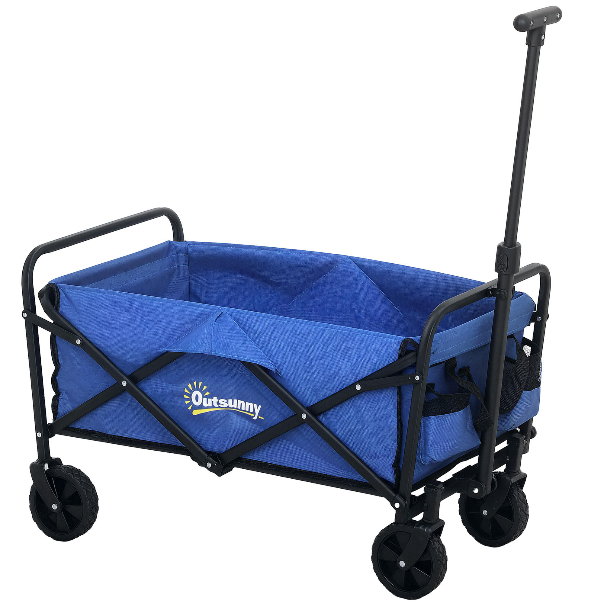 OUTSUNNY Carrinho de transporte dobrável 64x42x27 cm azul Outsunny