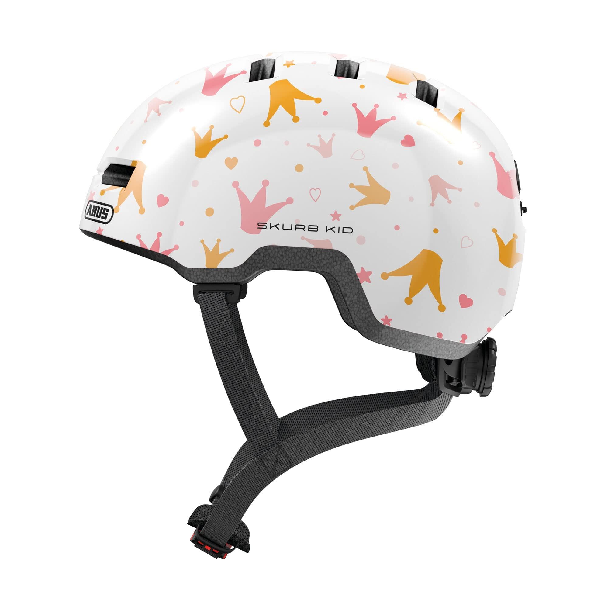 Abus - Casque De Vélo Skurb Gamin Avec Couronnes - Casque - Blanc|jaune - 45-50 Cm - Decathlon