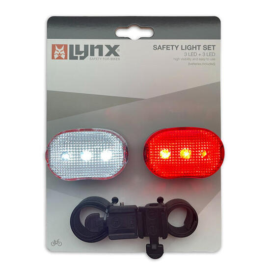 Zestaw oświetlenia rowerowego 3-LED Lampki rowerowe