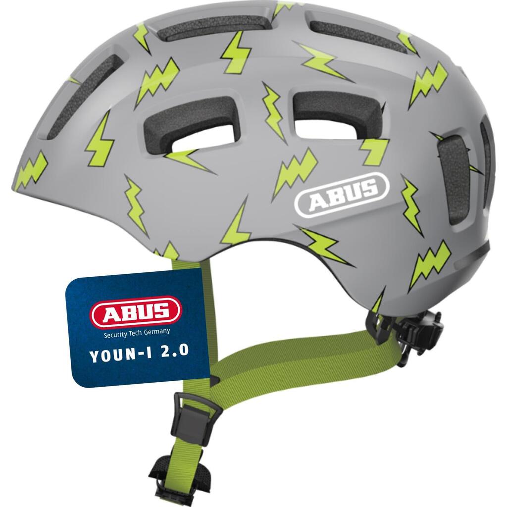 Abus Youn-I 2.0 Helmet Gray Flash M 52-57cm - Ideal for All Ages