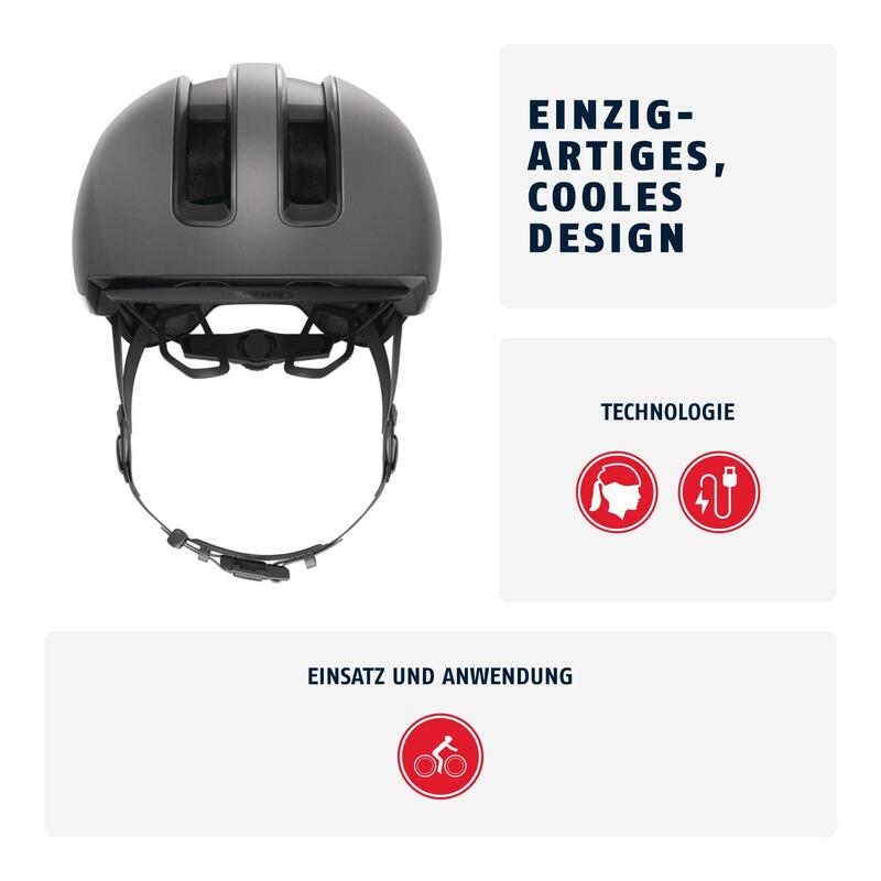 ABUS Kask rowerowy „Hud-Y” ciemnoszary