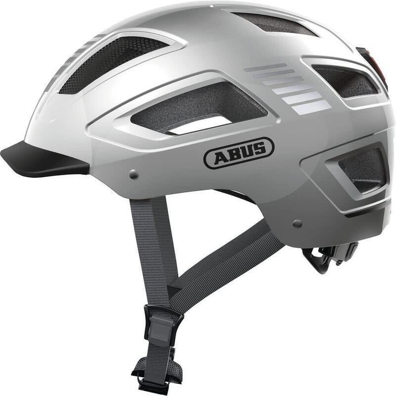 ABUS Kask rowerowy „Hyban 2.0 LED” srebrny