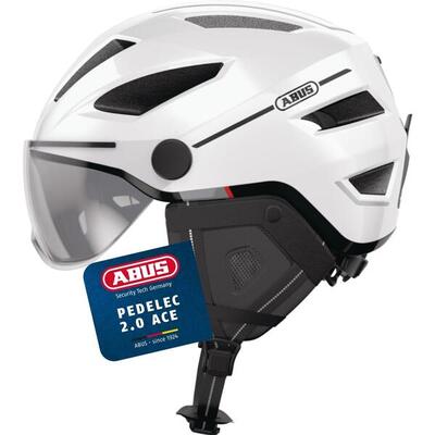Abus pedelec 2.0 ace fietshelm - pearl white