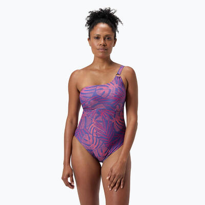 Speedo shaping printed asymmetrisch badpak voor dames