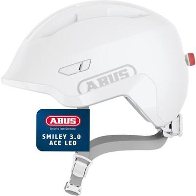 Abus smiley 3.0 ace led kinderhelm - wit m 50-55cm