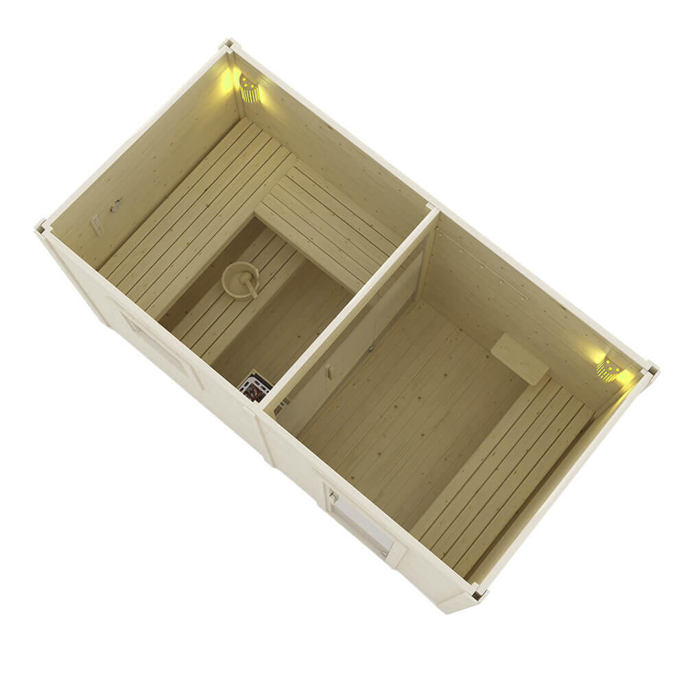 Cabane de sauna Outdoor avec vestibule TALO XL - 400 x 217 cm pour 5 personnes 4/7