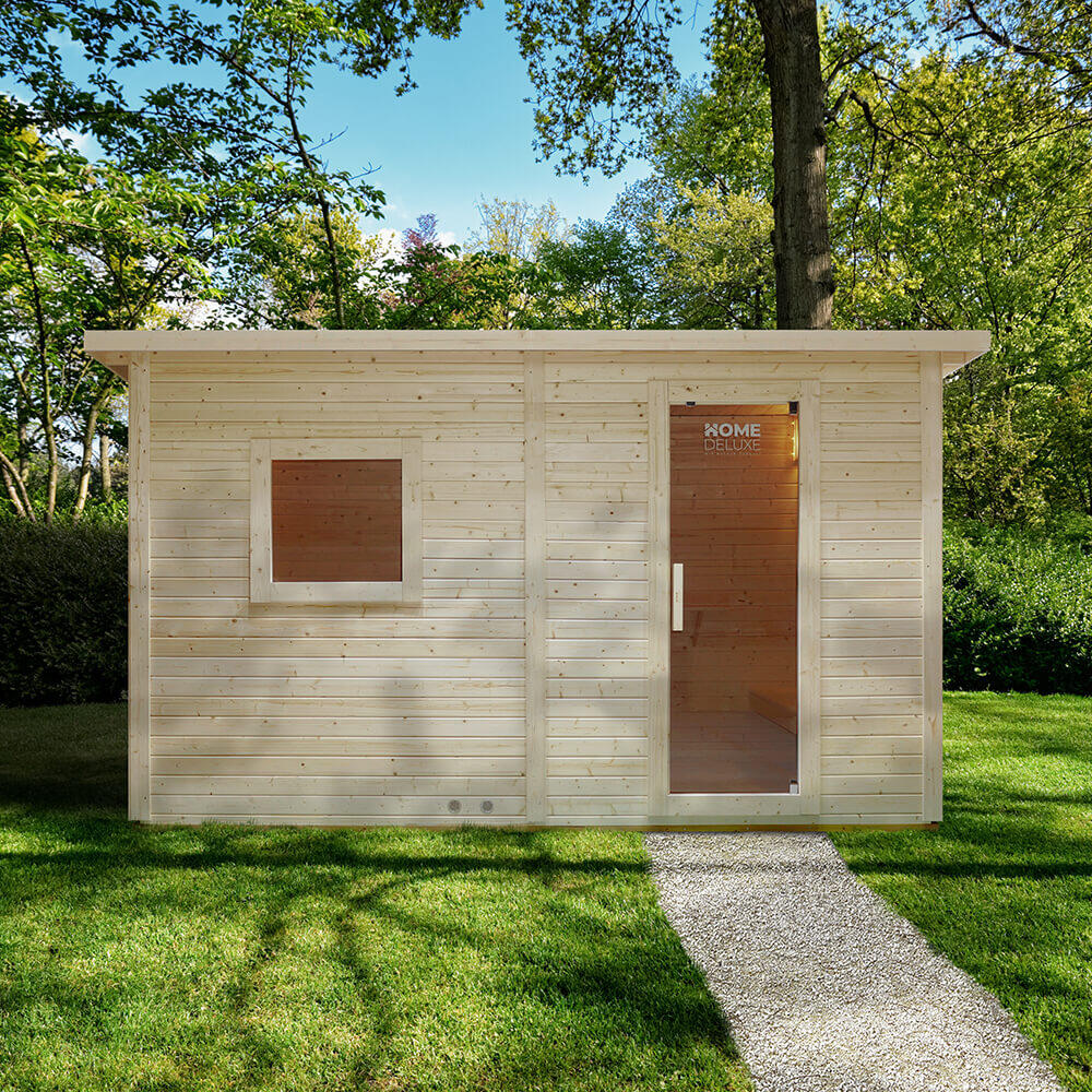 Cabane de sauna Outdoor avec vestibule TALO XL - 400 x 217 cm pour 5 personnes 2/7