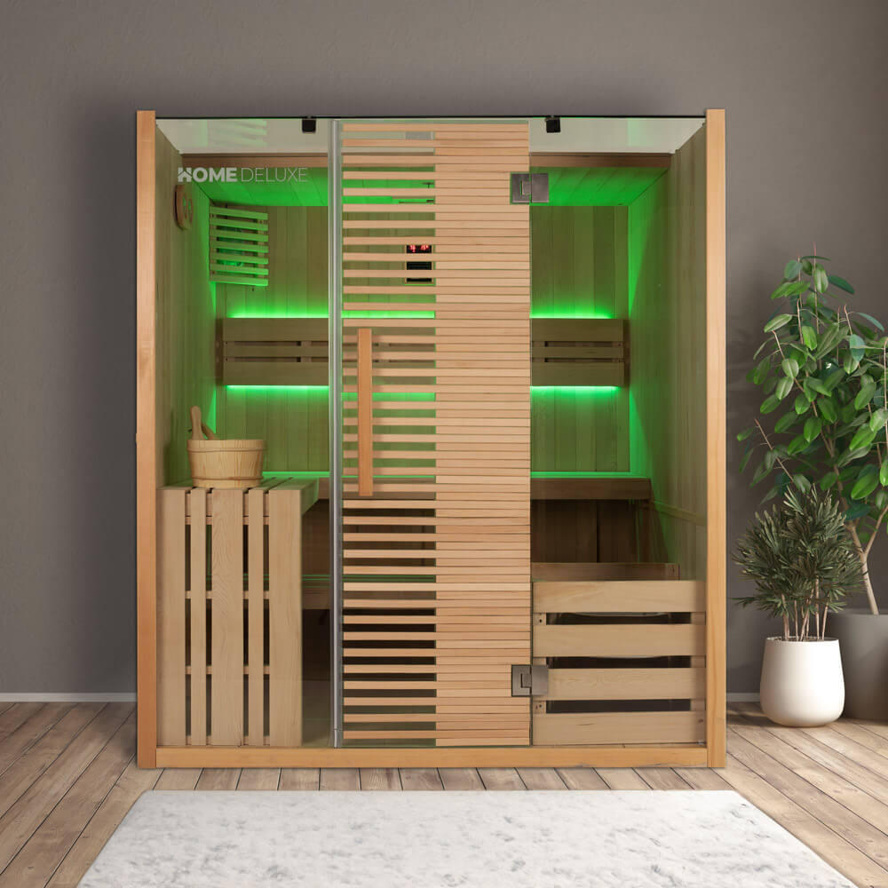 Tradycyjna sauna OMAHA – 180 x 150 cm dla 4 osób 2/7