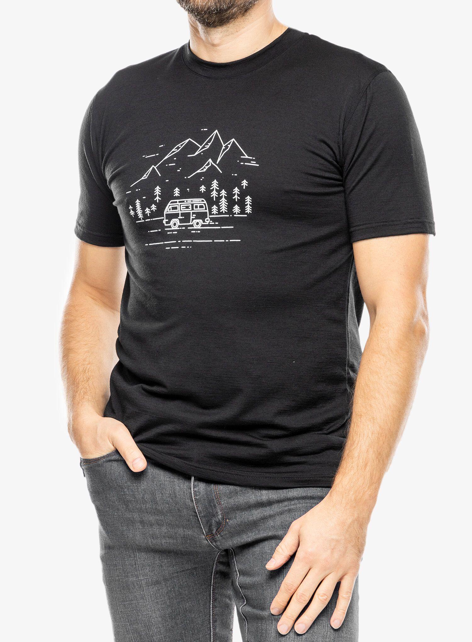 Koszulka z nadrukiem męska Sensor Merino Active PT Tee S/S 5/7