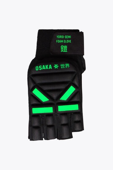 Osaka feldhockey handschuhe Yoroi Semi Foam - Linke Hand | Ikonisches Schwarz