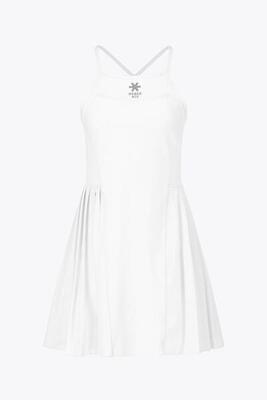 Osaka Damen Plissee-Tech-Kleid | Weiß