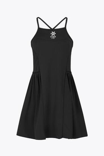 Osaka Damen Plissee-Tech-Kleid | Schwarz