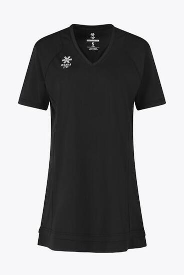 Osaka Damen Tech-Kleid mit V-Ausschnitt | Schwarz