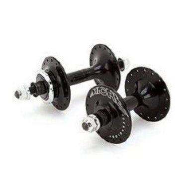 MICHE Set mozzi Miche Pista anteriore+posteriore 32G flangia alta flip-flop nero.