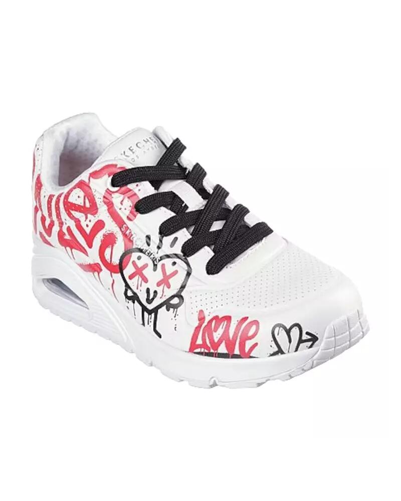 Baskets Femme Baskets Skechers UNO - GRAFFITI LOVE Blanc Blanc Skechers 2/7
