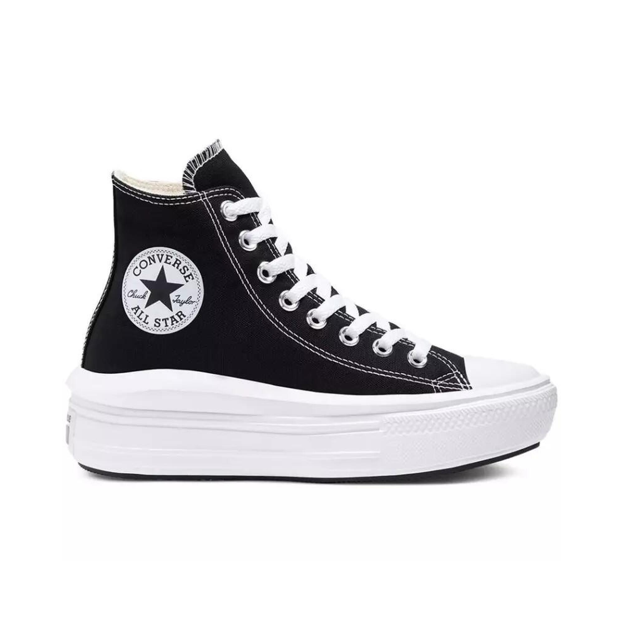 Converse - Baskets Converse Chuck Taylor All Star Move Hi, Noir, Unisexe - Chaussures De Sport - Blanc|noir - 36,5 - Decathlon