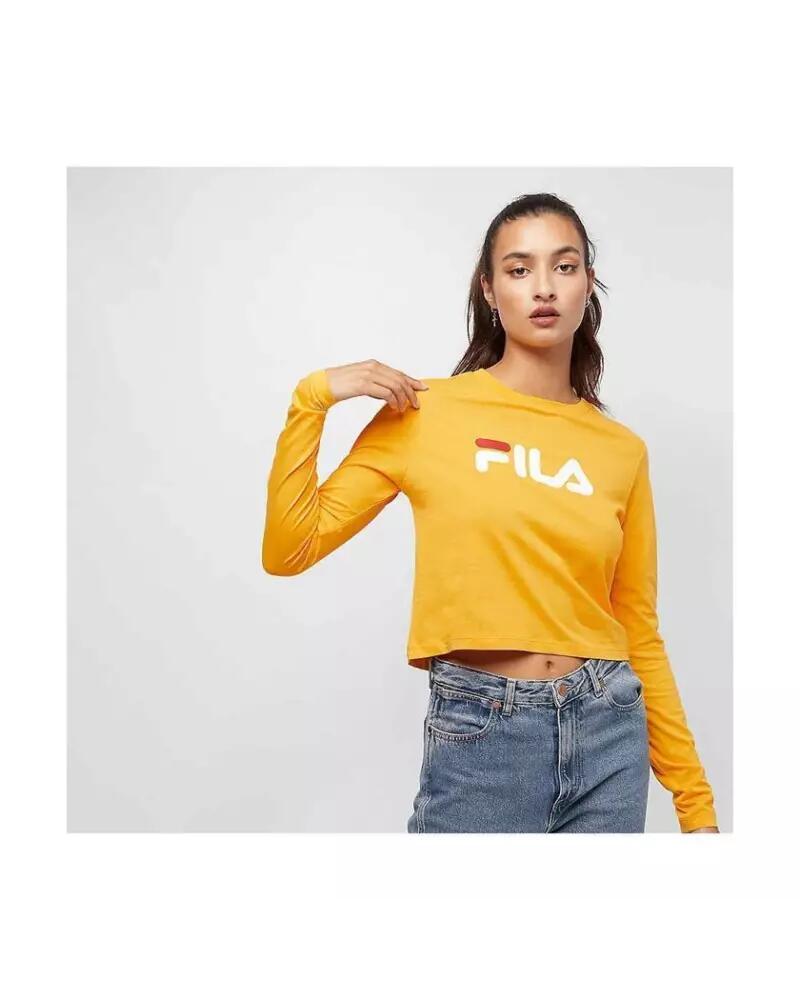 Fila MARCELINE CROPPED LS SHIRT Jaune 2/4