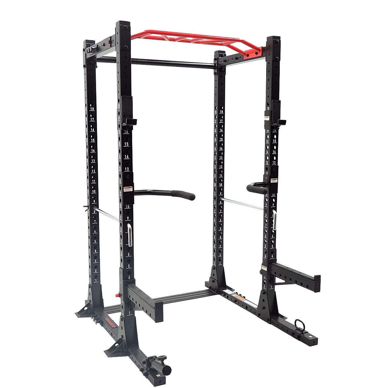 Inspire - Power Cage Fpc1 - Option Complète - Power Rack - Chaise Romaine - Noir|rouge - No Size - Decathlon