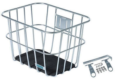 Around cestino fisso in alluminio argento per manubrio.