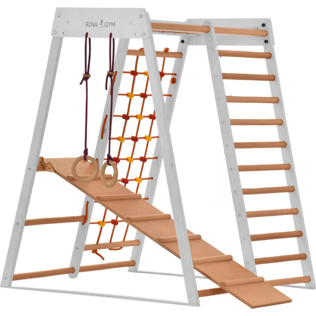Rinagym Binnen speeltuin van hout voor kinderen (Classic White) 2/7