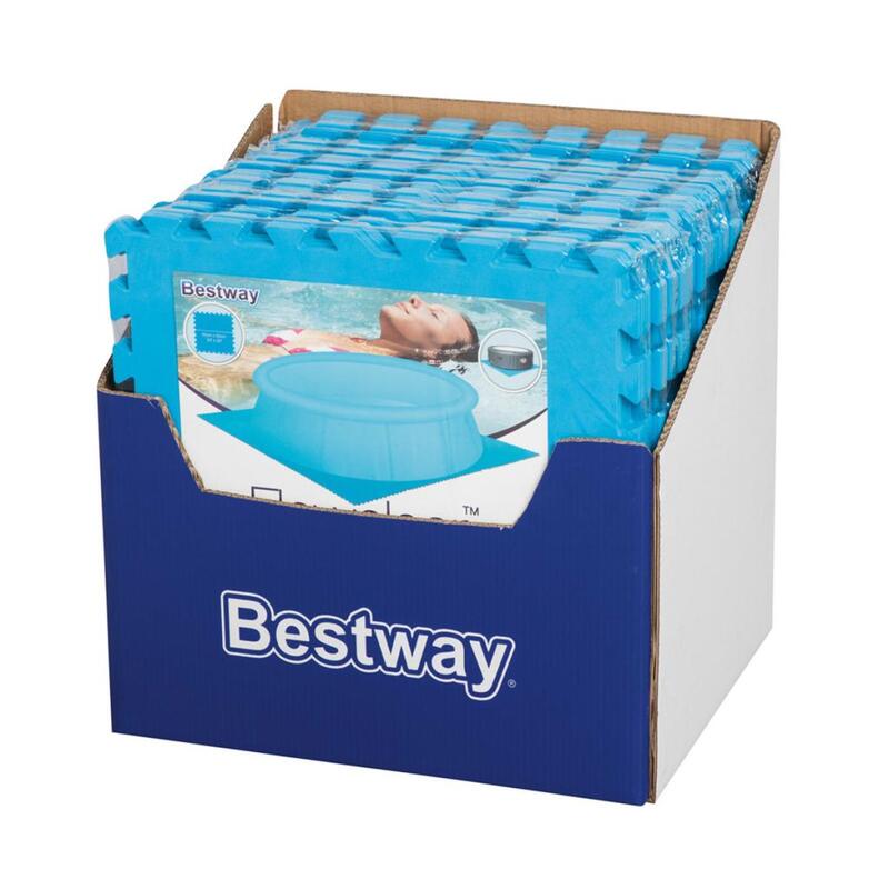 Bestway Bâche de sol de piscine 9 pcs 50 x 50 cm Bleu 14352