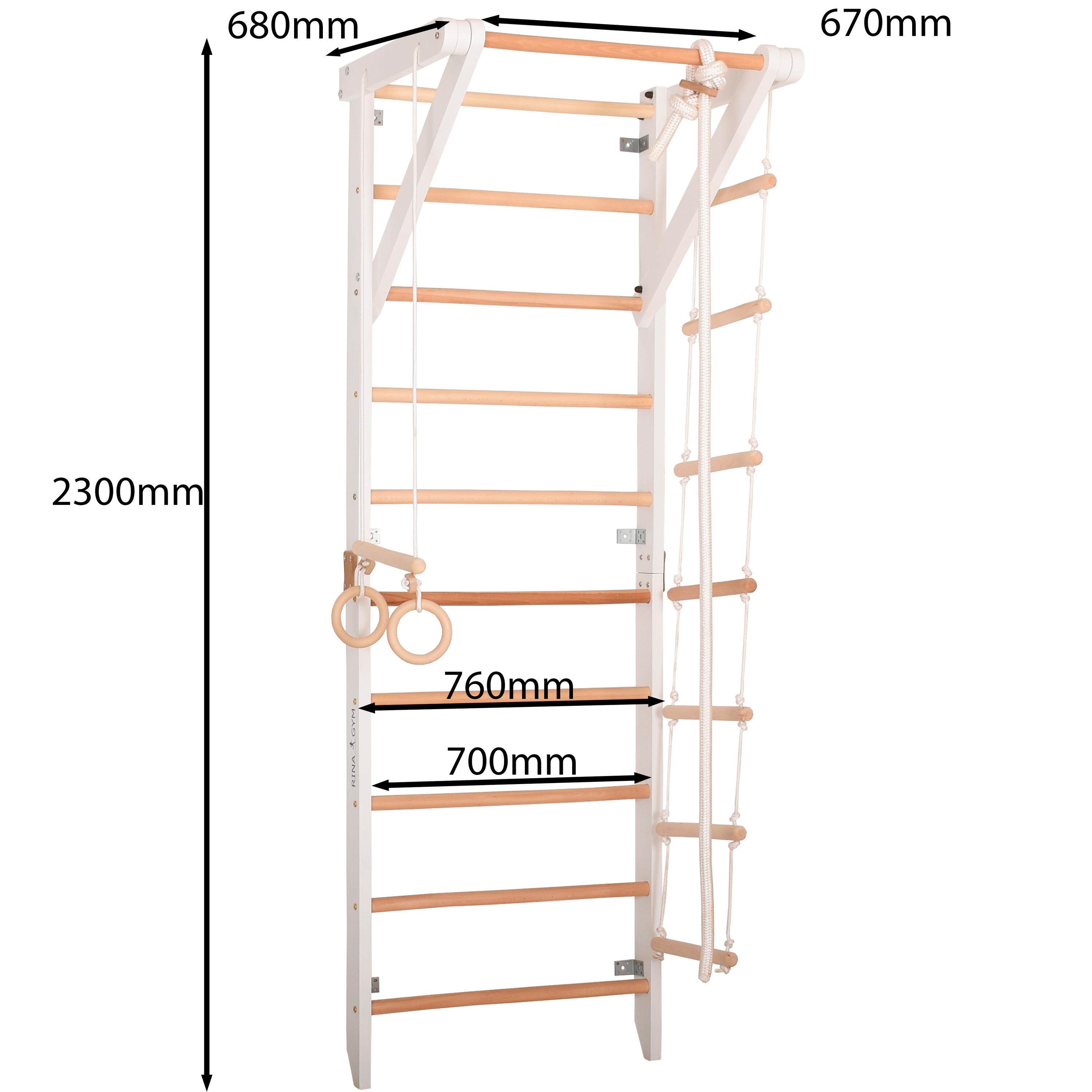 Mur d'escalade pour enfants - Structure intérieure en bois (blanc Sport 2) 2/6