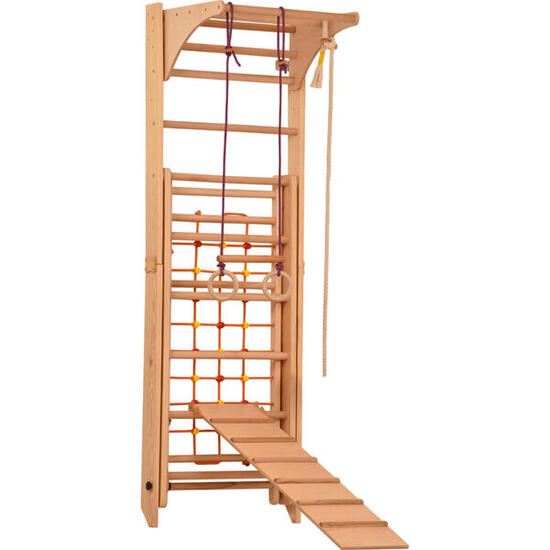 RINAGYM Kletterwand aus Holz mit Kletterseil – für Kinder & Erwachsene