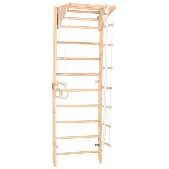 Kletterwand aus Holz mit Reck & Ringen – für Kinder & Erwachsene (Kombi 2)