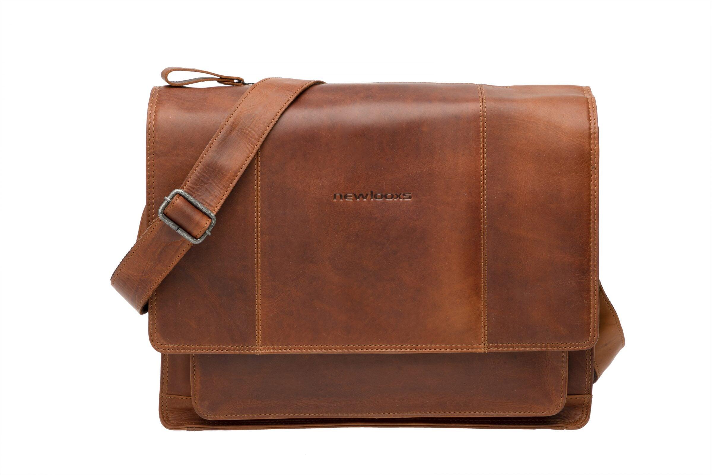 NEW LOOXS Luxe Laptoptas Newlooxs Fellini Cognac voor Fiets