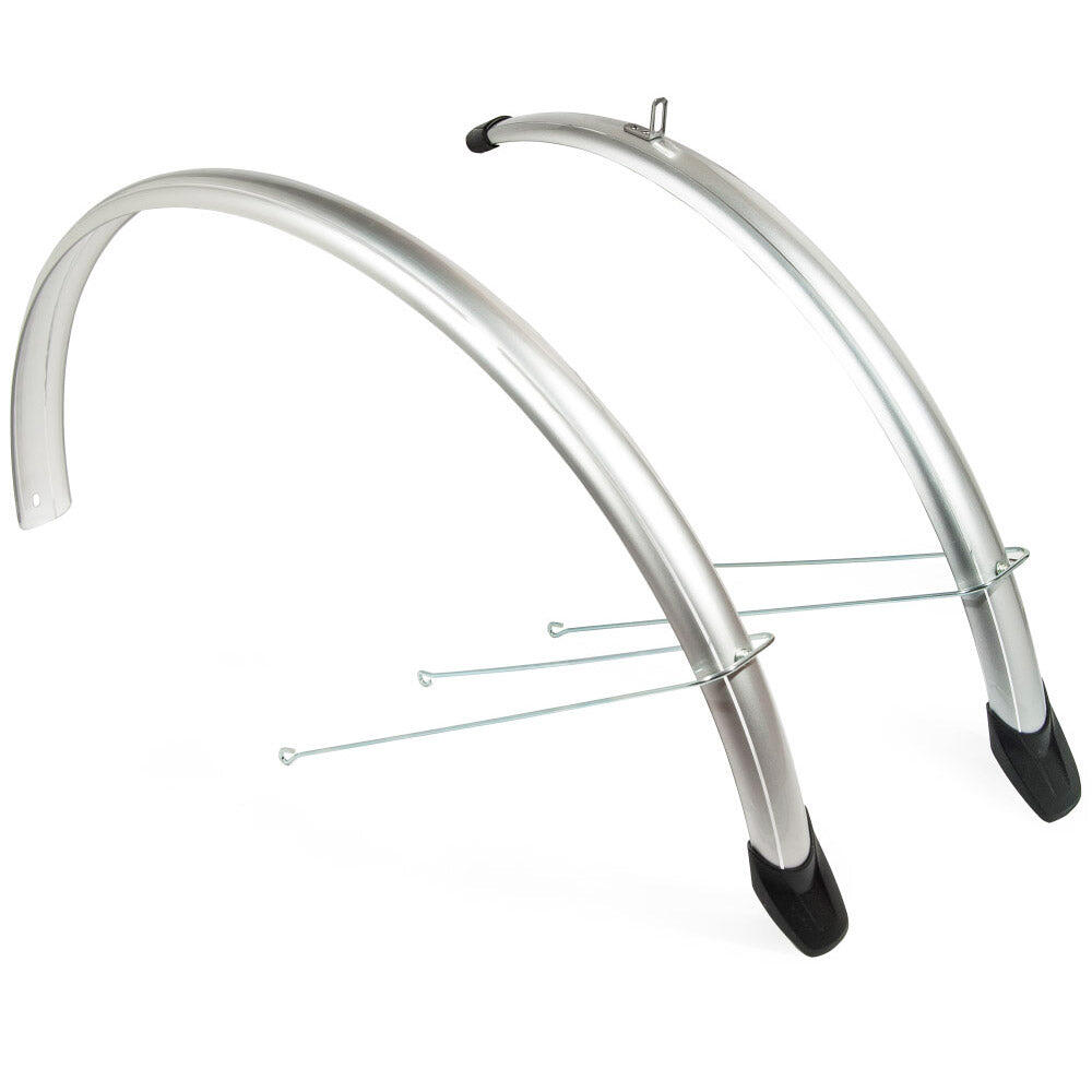 Eurofender zestaw błotników 24 cale plastik 58 mm srebrny