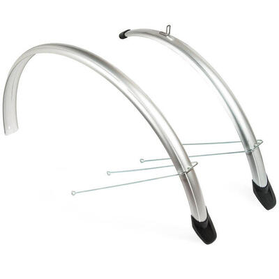 Eurofender spatbordenset 24 inch kunststof 58 mm zilver