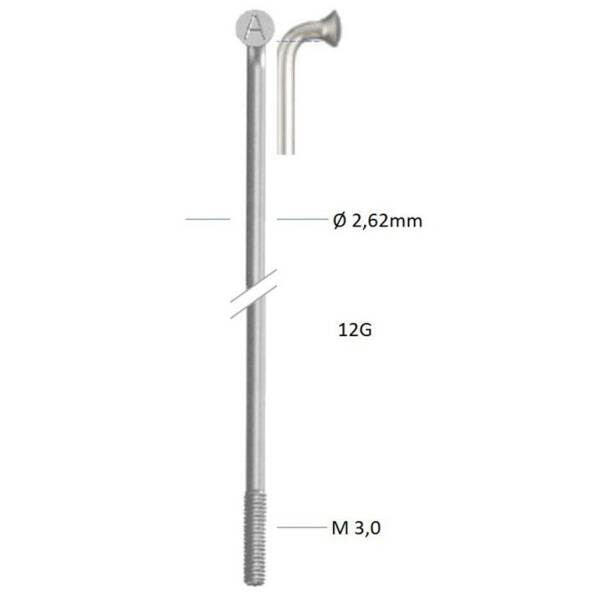 ALPINA Raggi Alpina zinco 12-180 senza nippli (144 pezzi).