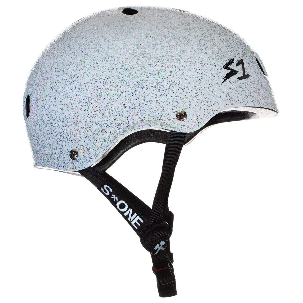 S1 LIFER Helmet - Multi-Impact & High-Impact Certified - White Glitter 3/7