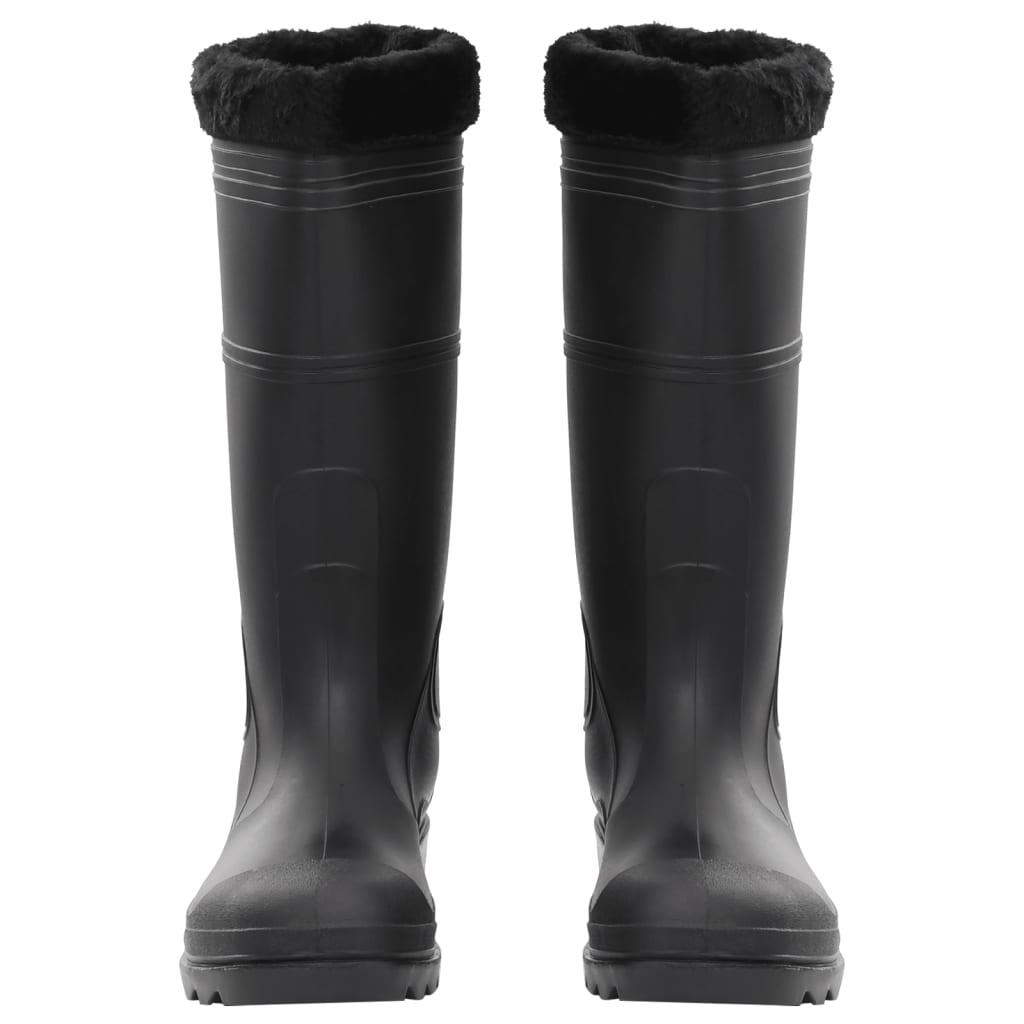 Botas de lluvia VidaXL con calcetines extraíbles talla 45 PVC negro 2/2