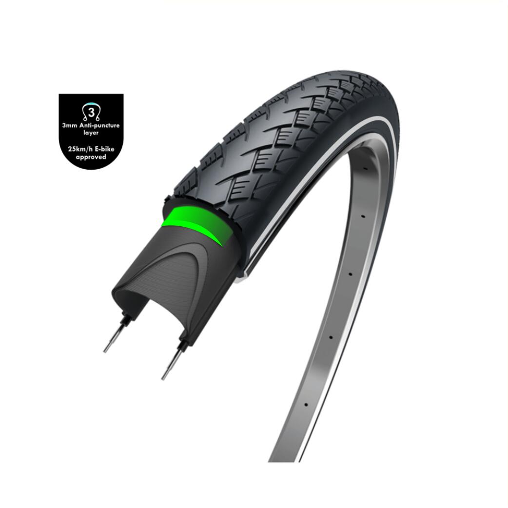 3M 3M Wolff Metro Elite 28x1 5/8x1 3/8, nero riflettente.