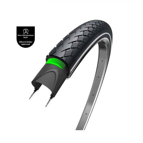 3M Wolff Metro Elite 28x1 5/8x1 3/8 nero riflettente.