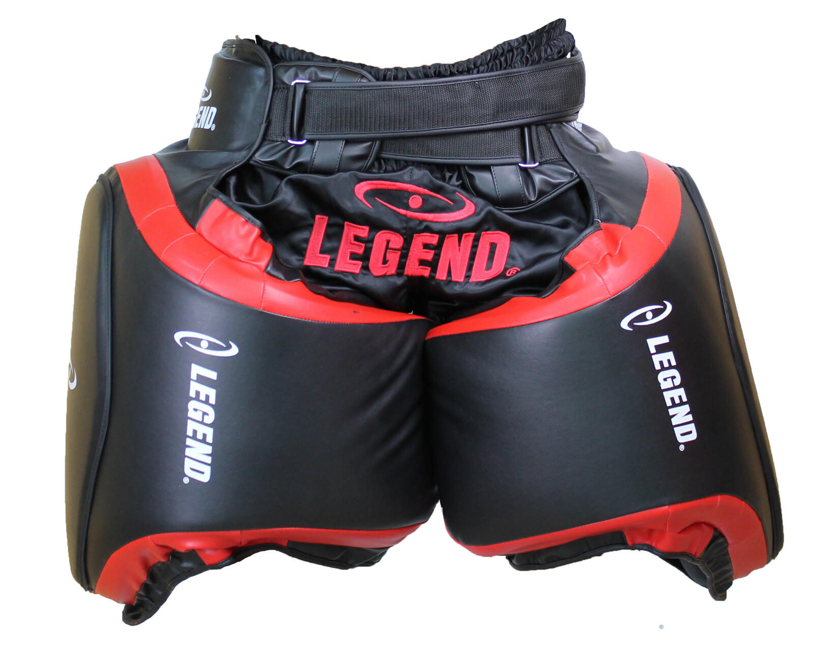 Leg Protector Zwart/Rood PU - Hoogste kwaliteit skintex - Comfortabel - Juiste 5/5