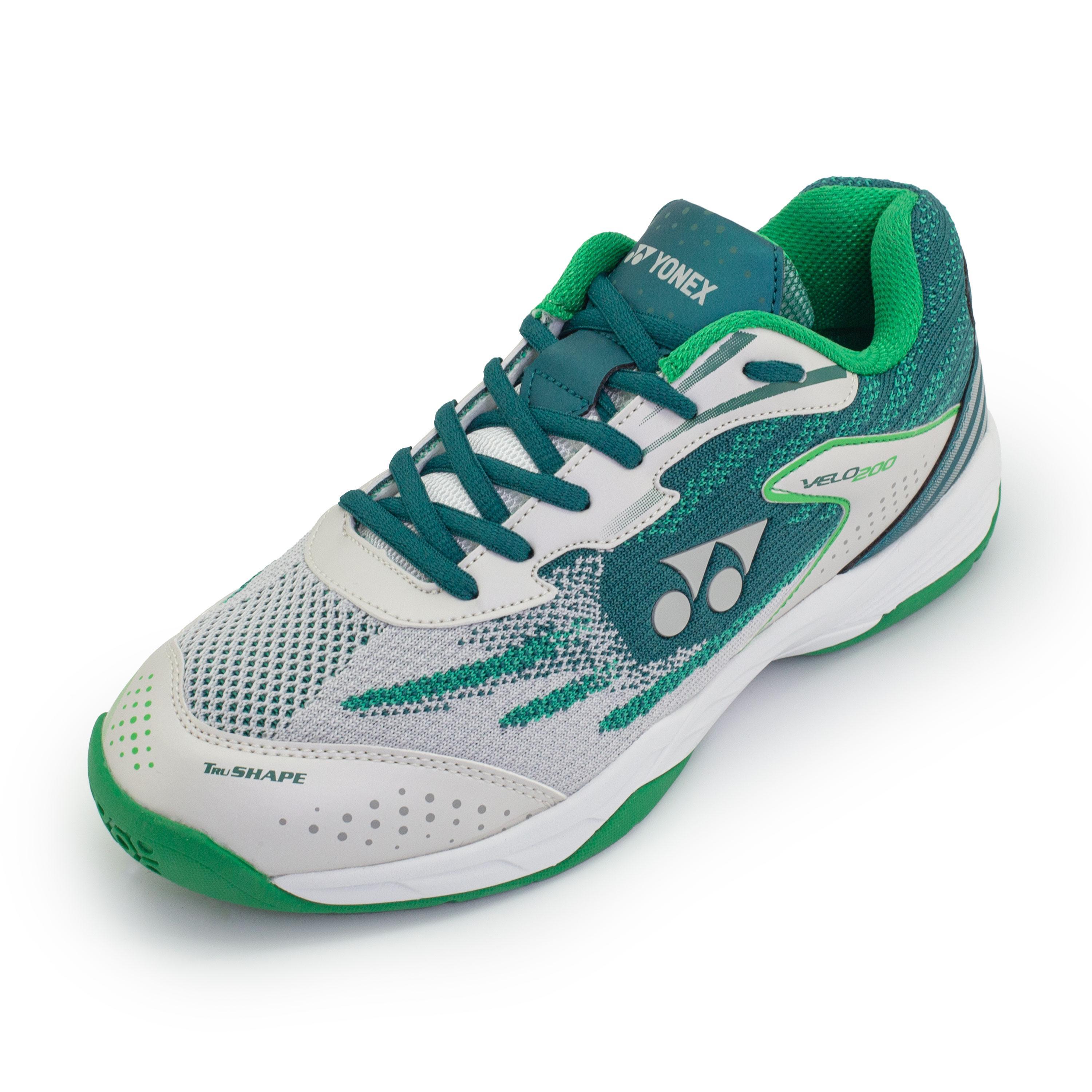 Badminton Shoe VELO-200 OFF WHITE / ALPINE LEAF