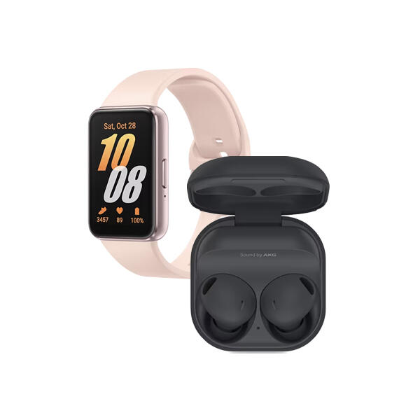 Samsung Galaxy Buds2 Pro Graphite Fit3 Pink Bundle
