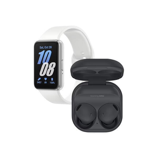 Samsung Galaxy Buds2 Pro White Fit3 Dark Grey Bundle