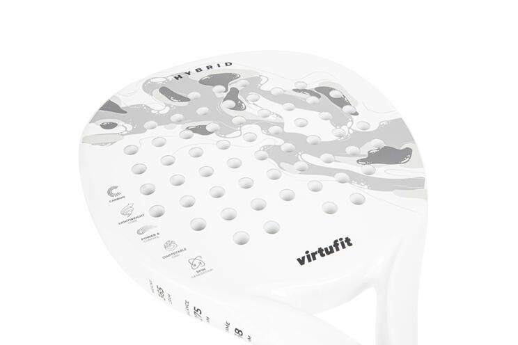 Hybrid Padel Racket - Wit/Grijs 4/8